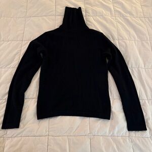 Lord & Taylor Black Cashmere Ribbed Turtleneck Sweater Sz Xsmall